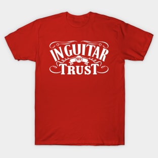 Guitarist Slogan In White Print T-Shirt